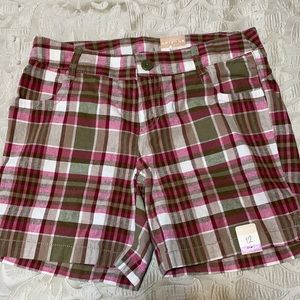 Girl’s Arizona Jean Co. SZ 12 Plaid Shorts NWT